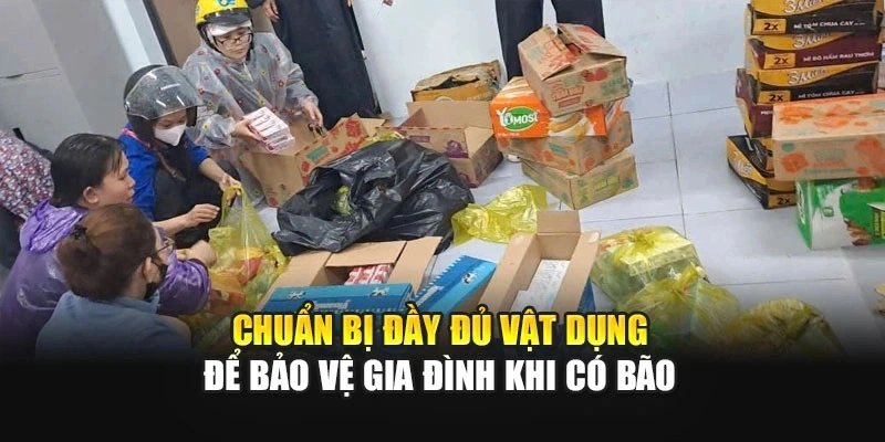 Chuẩn bị đầy đủ vật dụng để bảo vệ gia đình khi có bão