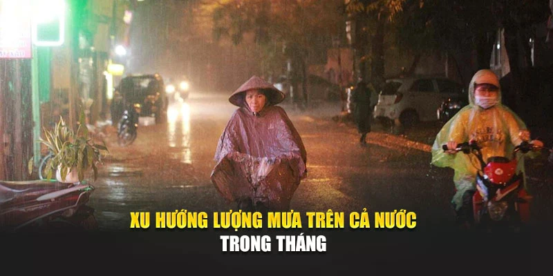 Xu hướng lượng mưa trên cả nước trong tháng 8