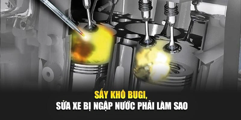 Sấy kh&ocirc; bugi, sửa xe bị ngập nước phải l&agrave;m sao