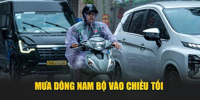 Mưa d&ocirc;ng Nam Bộ v&agrave;o chiều tối