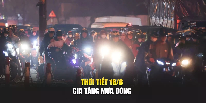 Thời tiết 16/8 gia tăng mưa d&ocirc;ng