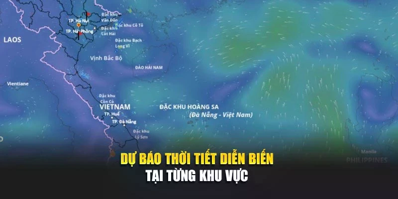 Dự b&aacute;o thời tiết diễn biến tại từng khu vực