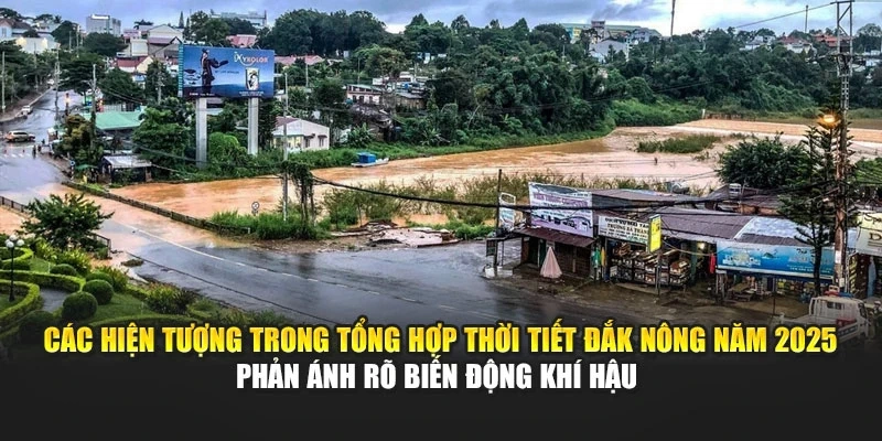 Các hiện tượng trong tổng hợp thời tiết Đắk Nông năm 2025 phản ánh rõ biến động khí hậu