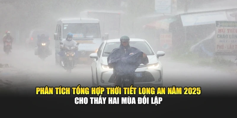 Ph&acirc;n t&iacute;ch tổng hợp thời tiết Long An năm 2025 cho thấy hai m&ugrave;a đối lập