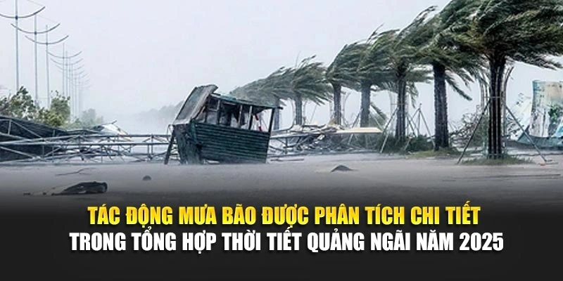 Tác động mưa bão được phân tích chi tiết trong tổng hợp thời tiết Quảng Ngãi năm 2025