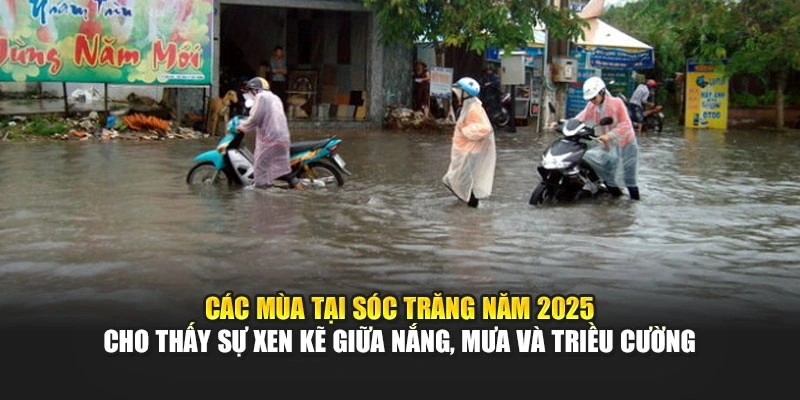 C&aacute;c m&ugrave;a tại S&oacute;c Trăng năm 2025 cho thấy sự xen kẽ giữa nắng, mưa v&agrave; triều cường