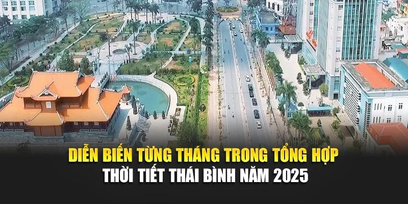 Diễn biến từng th&aacute;ng trong tổng hợp thời tiết Th&aacute;i B&igrave;nh năm 2025