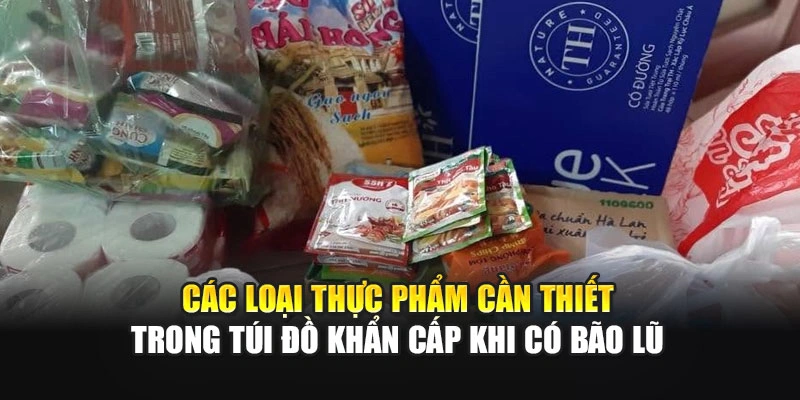 C&aacute;c loại thực phẩm cần thiết trong t&uacute;i đồ khẩn cấp khi c&oacute; b&atilde;o lũ