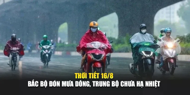 Thời Tiết Ngày 16 Tháng 8  Bắc Bộ Đón Mưa Dông, Trung Bộ Chưa Hạ Nhiệt